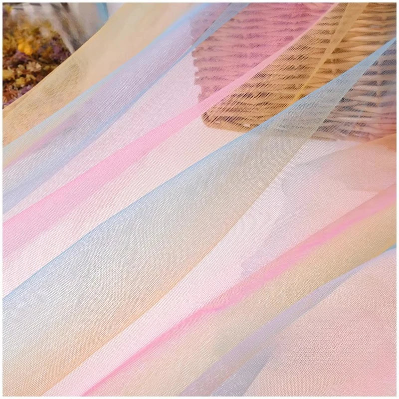 Rainbow Gradient Mesh Fabric