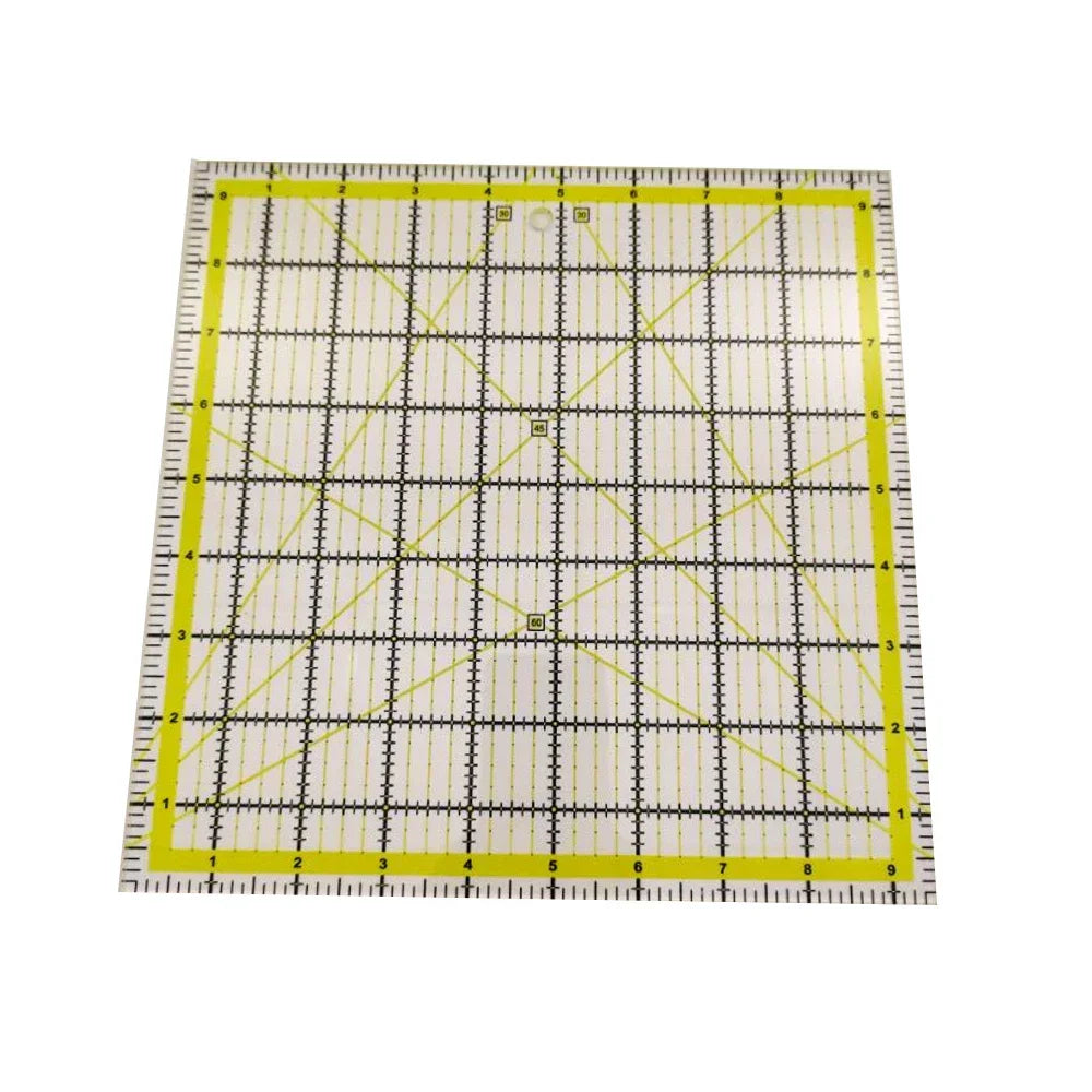 Quilting Ruler Inch Scale Angle Acrylic Two Color Grid Line Square Sewing Measuring