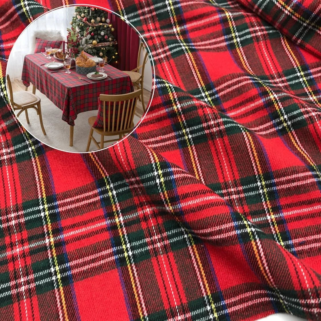 Christmas Plaid Fabric for DIY Craft Sewing Home Christmas Decoration Home Quilting Shirts Scarves Pajamas & Receiving Blankets