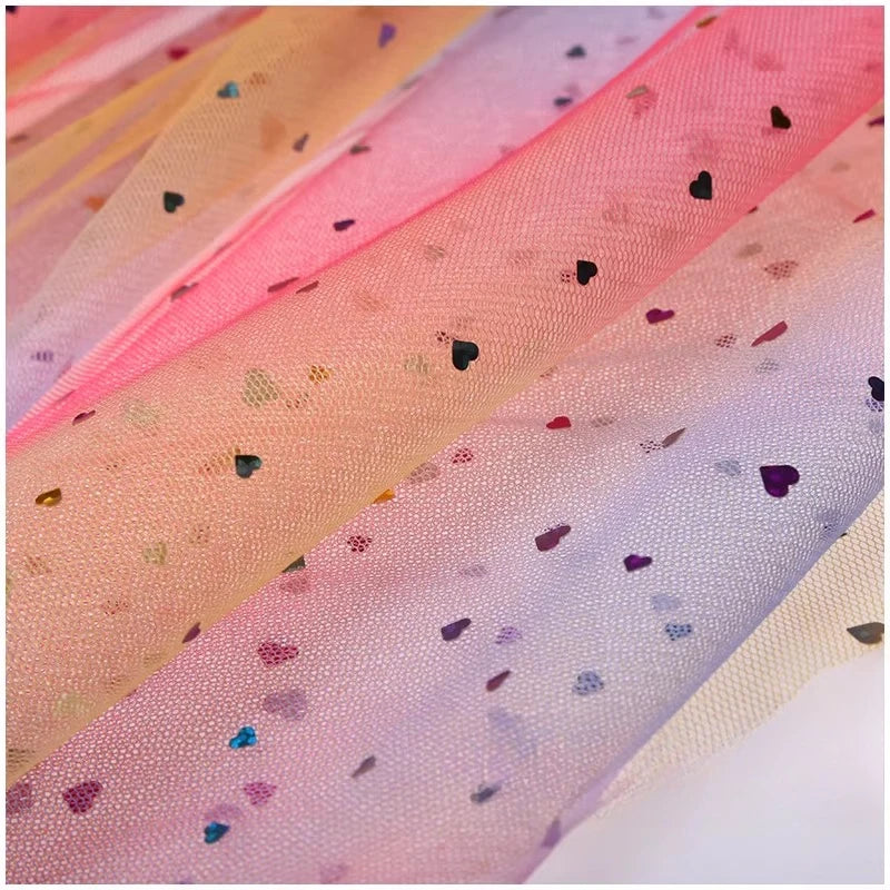 Rainbow Gradient Mesh Fabric