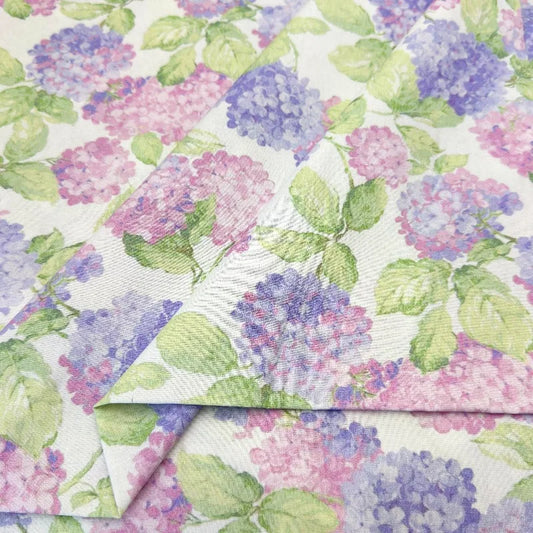 1 Meter Hydrangea Cotton Fabric Digital Print Plain Cloth Handmade Sewing DIY Soft Breathable Vintage Craft Material Wholesale