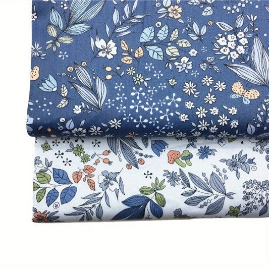 1pc floral cotton printed fabric, pre-cut, suitable for quilting and sewing projects.