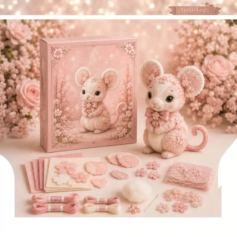 All-Inclusive Pink Forest Friends Sewing Kit DIY  Craft Bundle