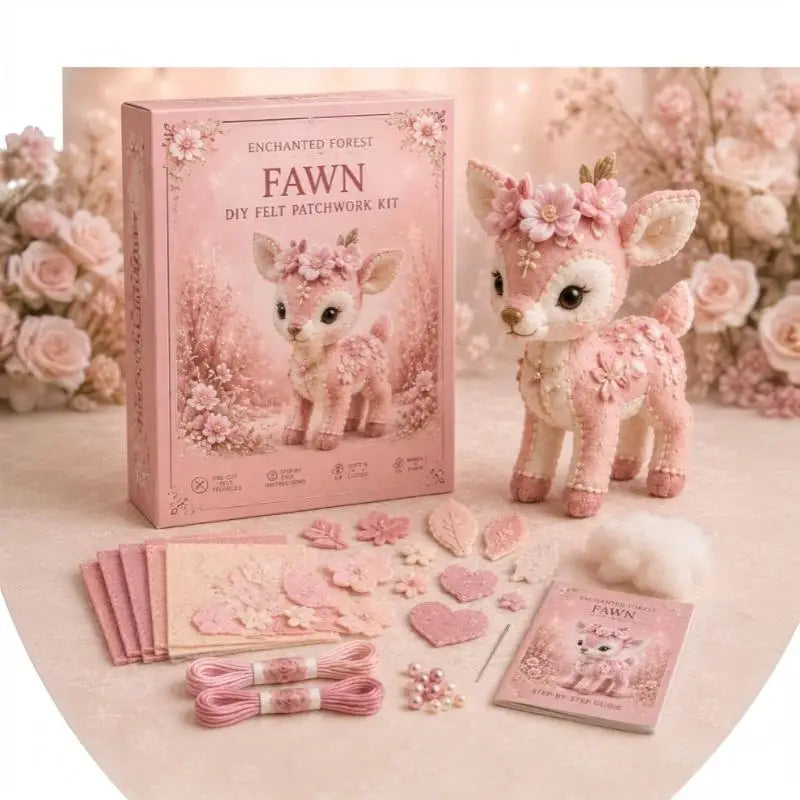 All-Inclusive Pink Forest Friends Sewing Kit DIY  Craft Bundle
