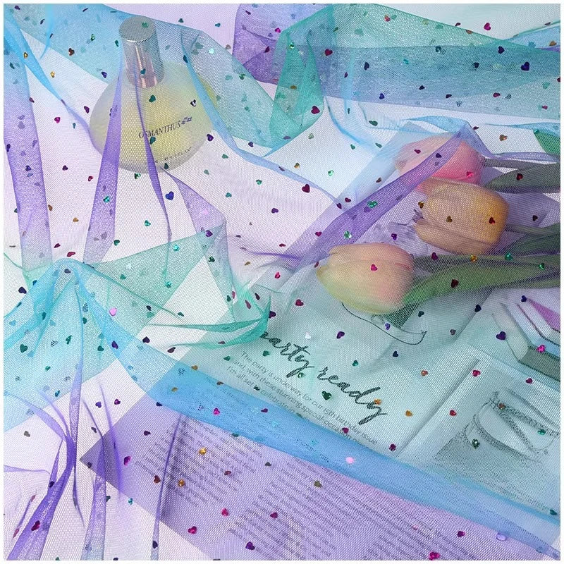 Rainbow Gradient Mesh Fabric
