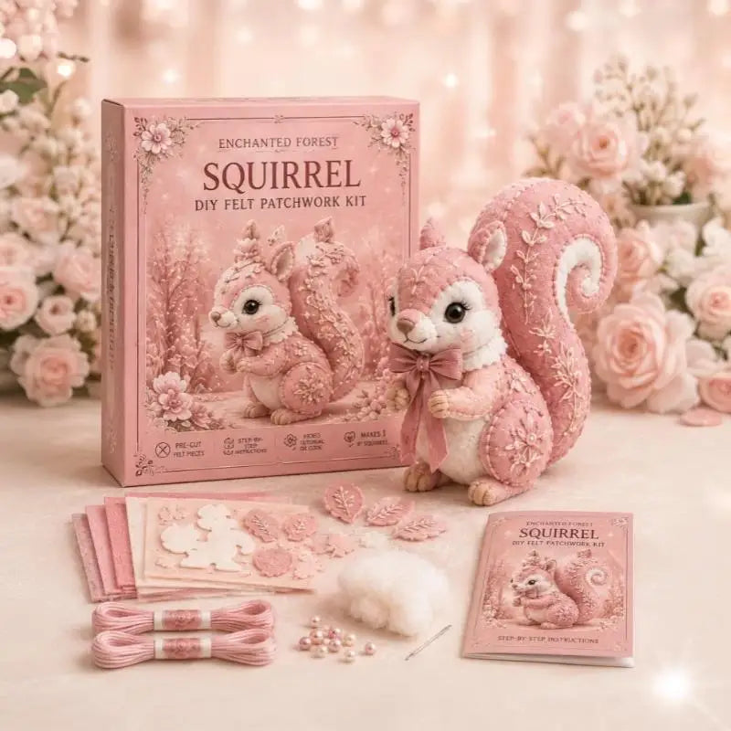 All-Inclusive Pink Forest Friends Sewing Kit DIY  Craft Bundle