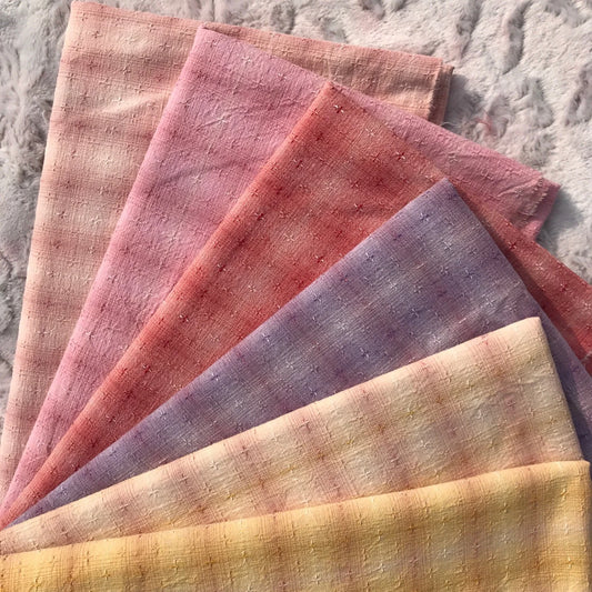 50x70cm grid multicolor Fine point jacquard weave yarn-dyed fabric handwork DIY fabric for patchwork quilts