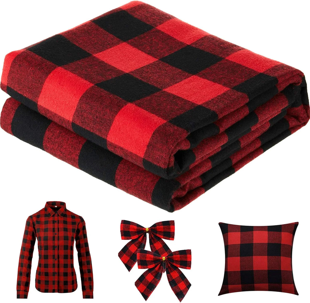 Christmas Plaid Fabric for DIY Craft Sewing Home Christmas Decoration Home Quilting Shirts Scarves Pajamas & Receiving Blankets