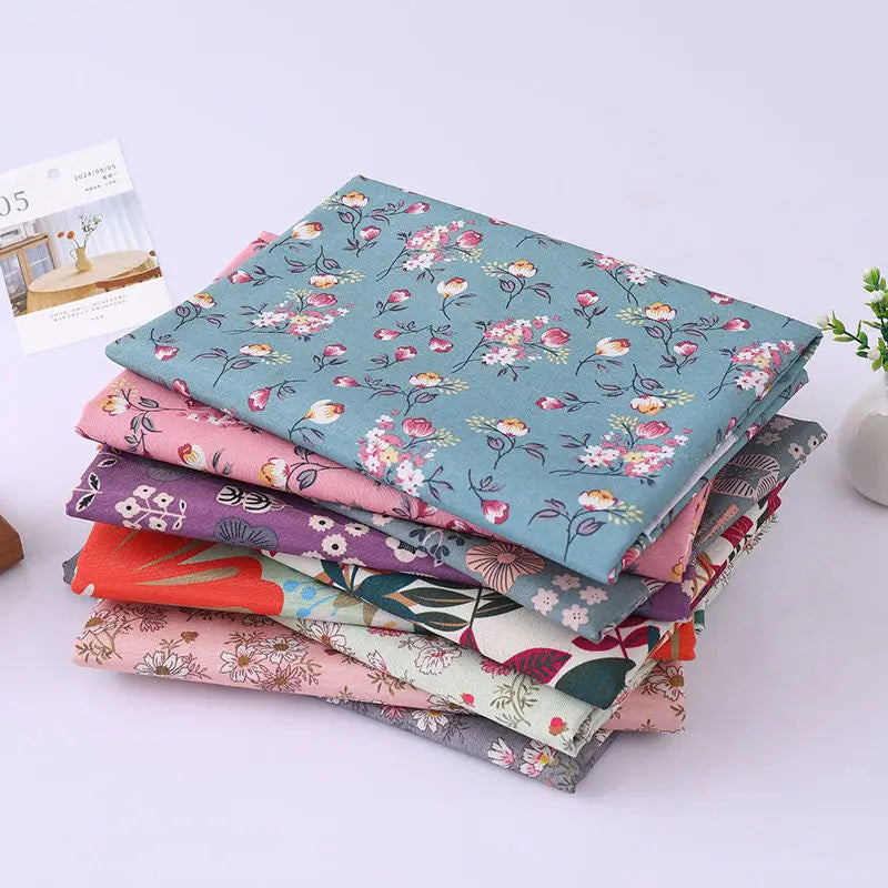 Printed Canvas Sofa Fabric By The Meter for Upholstery Pillowcases Tablecloth Apron Curtains Diy Sewing Cloth Wearable Floral