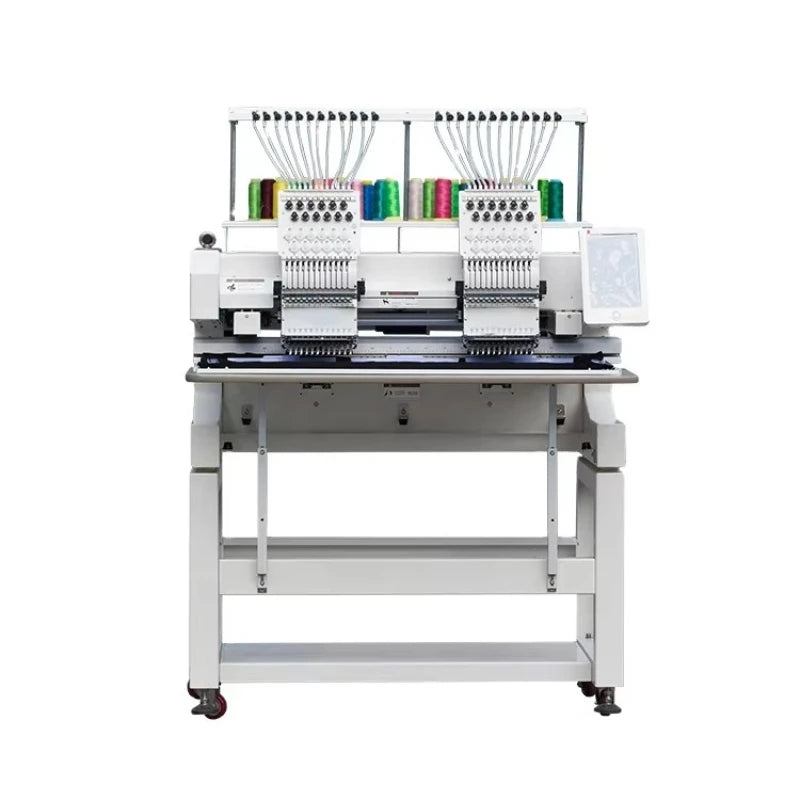 Digital Two Head Embroidery Sewing Machine Computer 9 12 15 Needle 2 Head Hat T-shirt Embroidery Machines