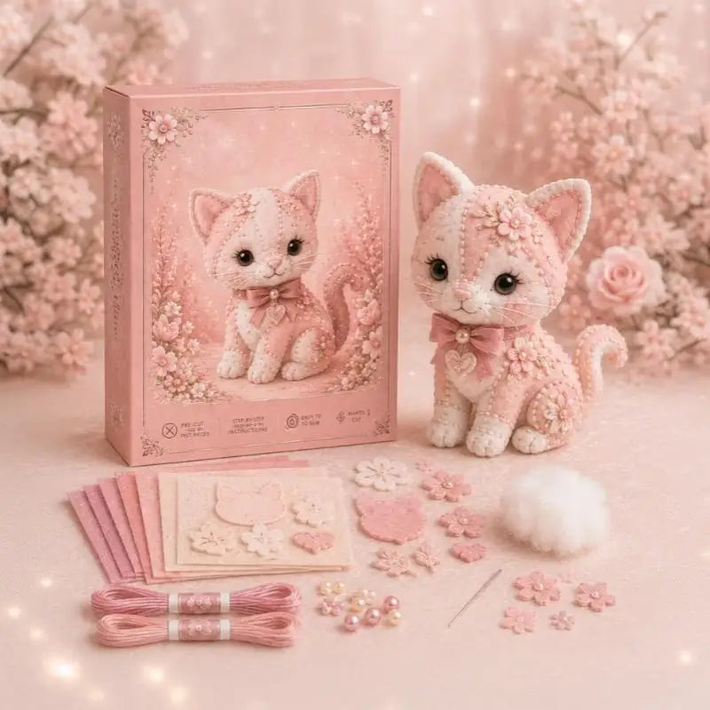 All-Inclusive Pink Forest Friends Sewing Kit DIY  Craft Bundle