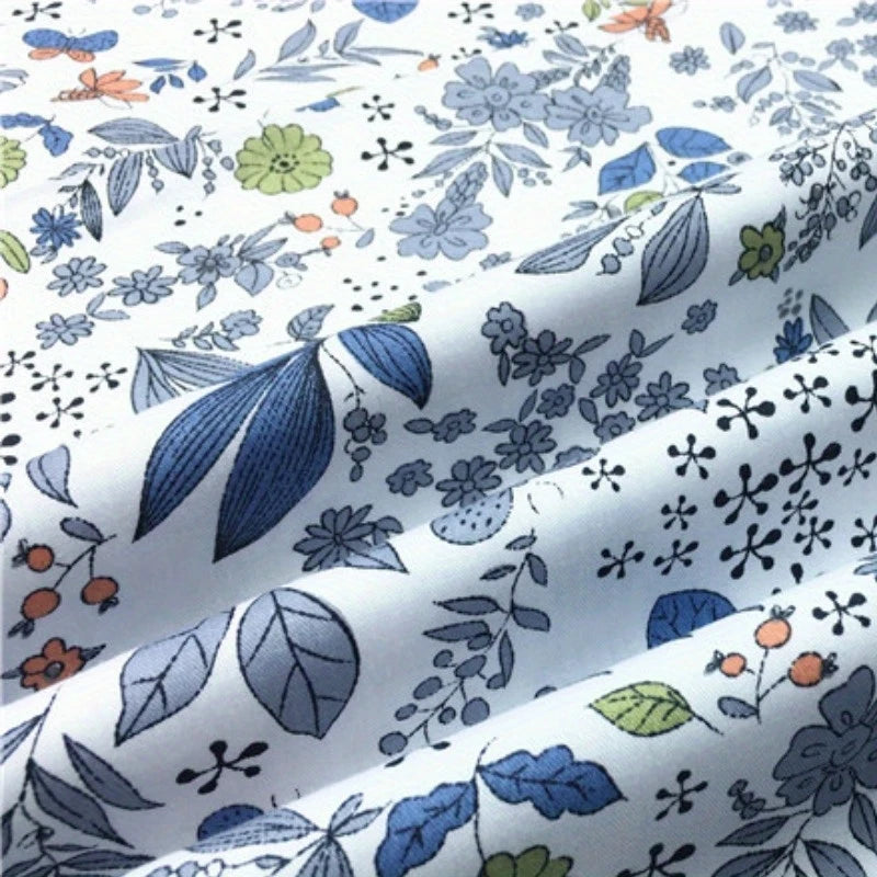 1pc floral cotton printed fabric, pre-cut, suitable for quilting and sewing projects.