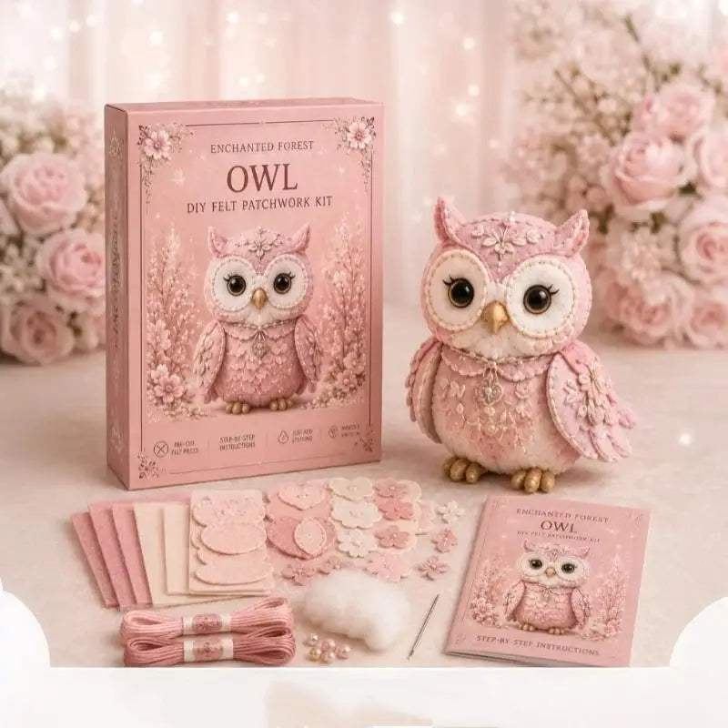 All-Inclusive Pink Forest Friends Sewing Kit DIY  Craft Bundle