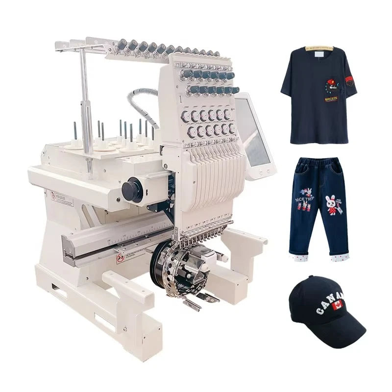 Digital Two Head Embroidery Sewing Machine Computer 9 12 15 Needle 2 Head Hat T-shirt Embroidery Machines