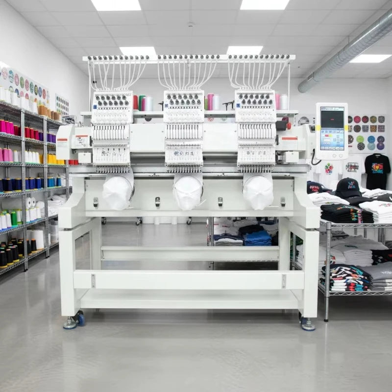 Digital Two Head Embroidery Sewing Machine Computer 9 12 15 Needle 2 Head Hat T-shirt Embroidery Machines