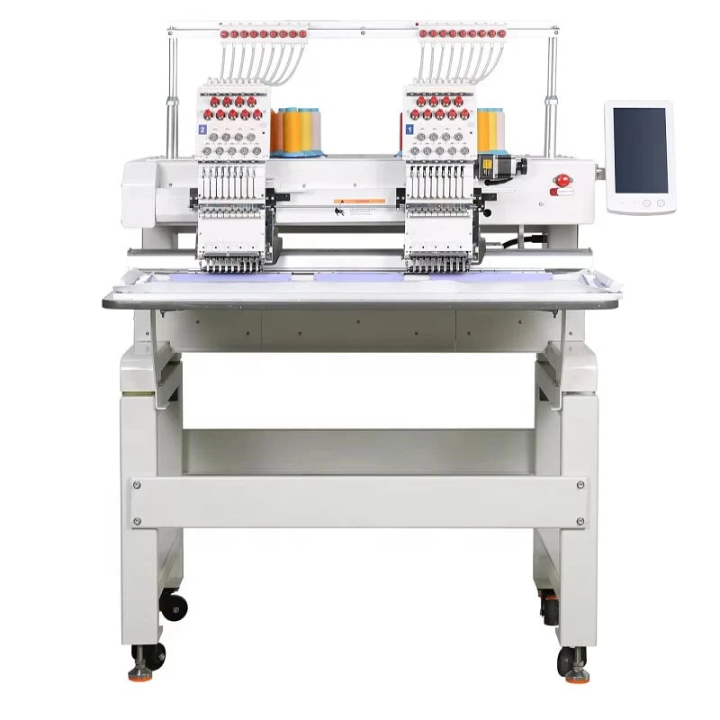 Digital Two Head Embroidery Sewing Machine Computer 9 12 15 Needle 2 Head Hat T-shirt Embroidery Machines