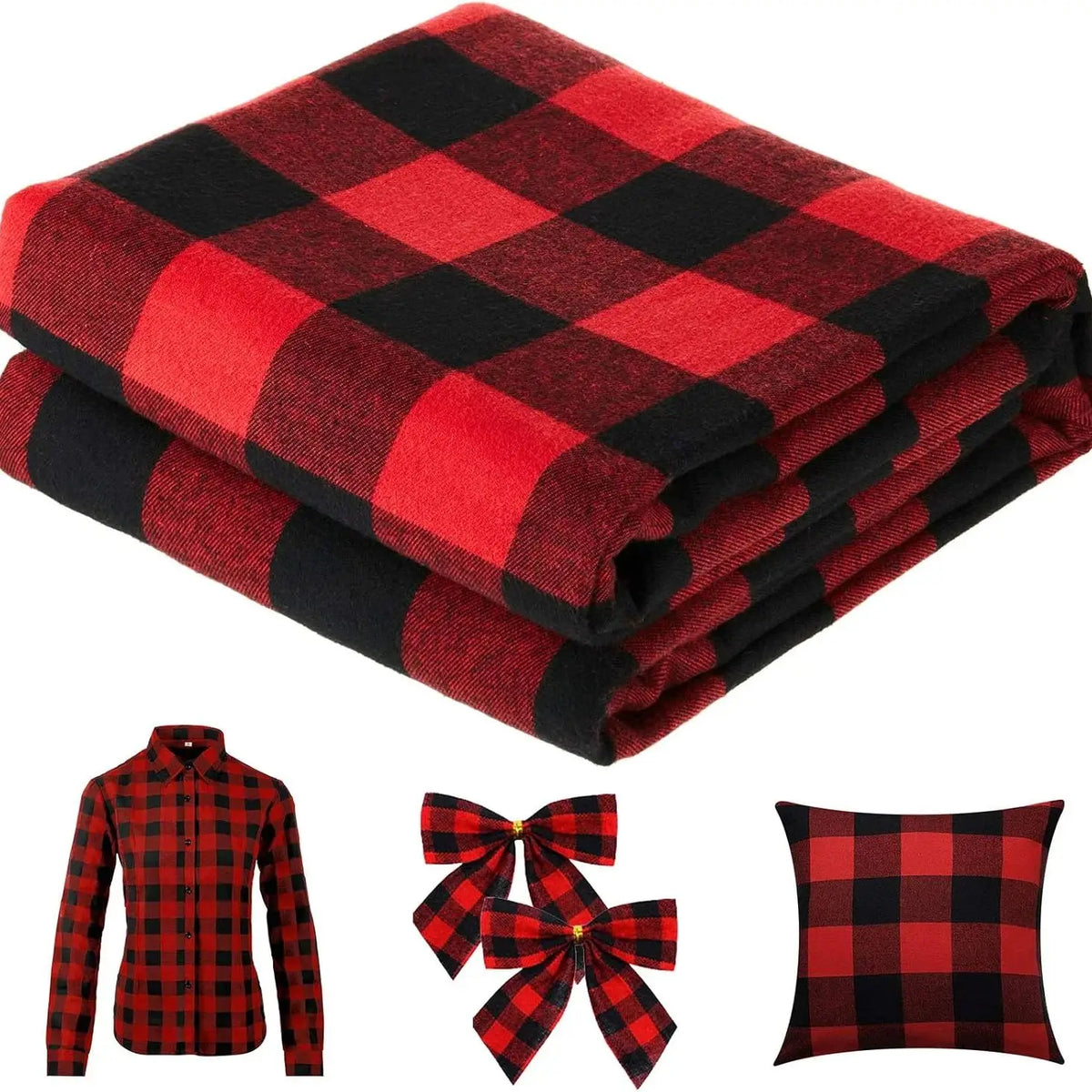 Christmas Plaid Fabric for DIY Craft Sewing Home Christmas Decoration Home Quilting Shirts Scarves Pajamas & Receiving Blankets