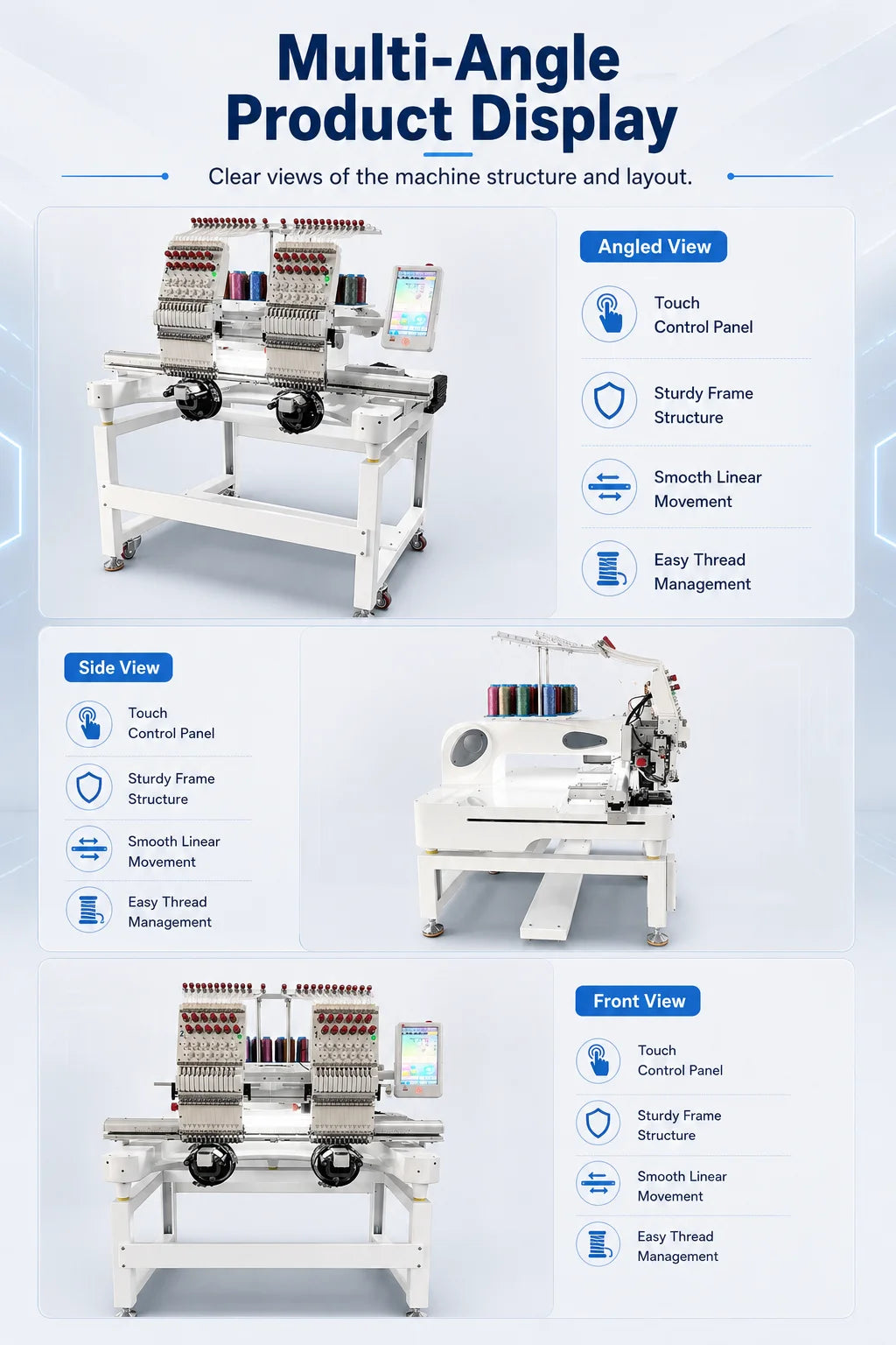 Digital Two Head Embroidery Sewing Machine Computer 9 12 15 Needle 2 Head Hat T-shirt Embroidery Machines