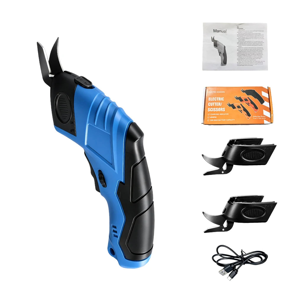 Cordless Electric Scissors Handheld Cutting Portable Fabric Cutter For Cloth Soft Leather Sewing Craft Cutting
