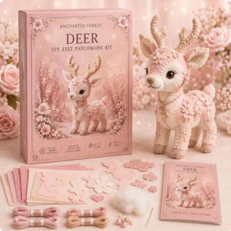 All-Inclusive Pink Forest Friends Sewing Kit DIY  Craft Bundle