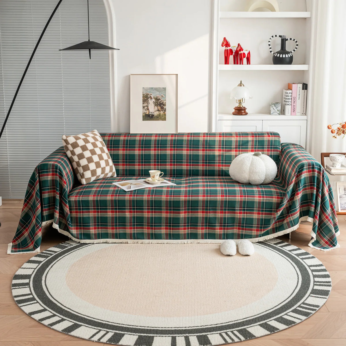 Christmas Plaid Fabric for DIY Craft Sewing Home Christmas Decoration Home Quilting Shirts Scarves Pajamas & Receiving Blankets