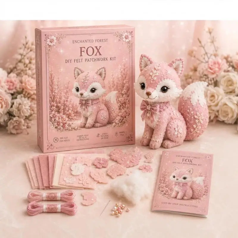 All-Inclusive Pink Forest Friends Sewing Kit DIY  Craft Bundle